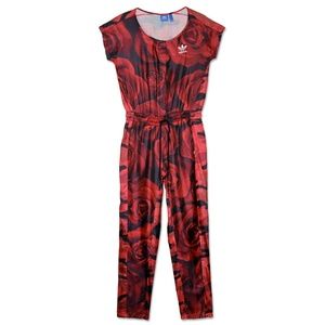 Adidas Red Floral Camo Jumpsuit